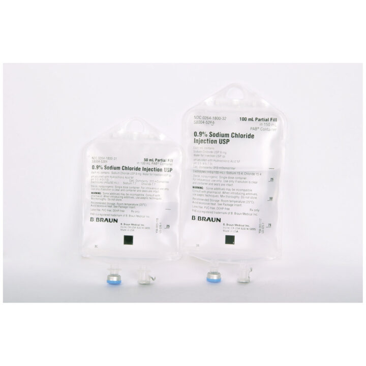 Sol NaCl Inj 0.9% 100mL/150mL 64/case