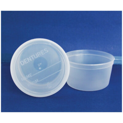 Denture Cup w/Lid Turquoise