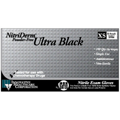 Glove Nitrile Black P/F XX-LRG