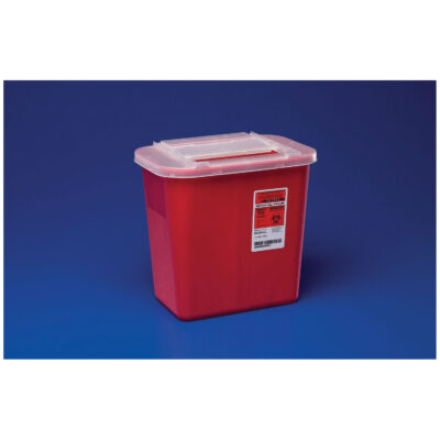 Sharps Cont. 2-Gal Red w/Clear Lid