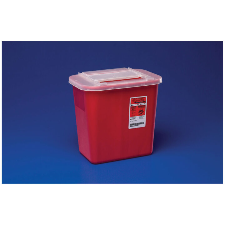 Sharps Cont. 2-Gal Red w/Clear Lid